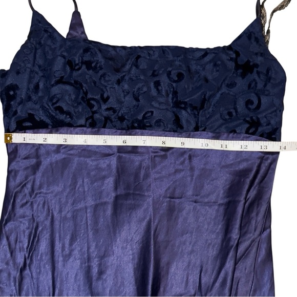 Step In Out Midnight Purple Velvet Satin Grunge Glam Dark Romantic Slip Gown - Picture 12 of 14